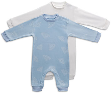 Tiny Treasure Maxime Jumpsuit 2-Pack, Baby Blue