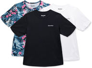Hyperfied Wave T-Shirt 3-pack, Black/White/Tropical Flower