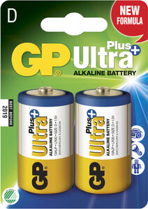 GP Batterier Ultra Plus Alkaline D-batteri LR20 2-pack