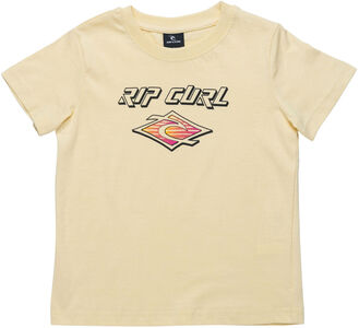 Rip Curl Neon Slant And Donut T-Shirt, Pale Yellow 
