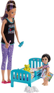 Barbie Skipper Babysitters Bedtime Lekesett  Med Dukke