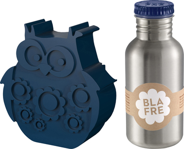 Blafre Matboks Ugle & Stålflaske 500 ml, Mørkeblå